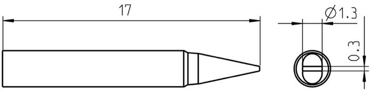 Weller RTP 013 S Loddespids Mejselform Spidsstørrelse 17 mm Spids-længde 17 mm Indhold 1 stk