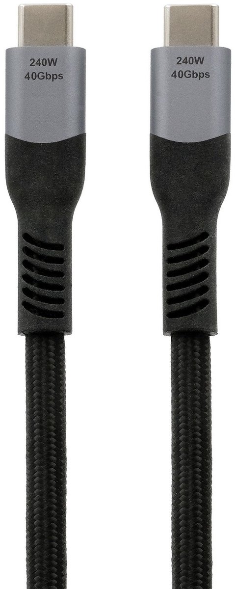 EXSYS EX-K1598-1.0 USB4 kabel USB-C stik, 8K UHD-2, 40 Gbit/s, 5A, 240W, sort, 1 m.