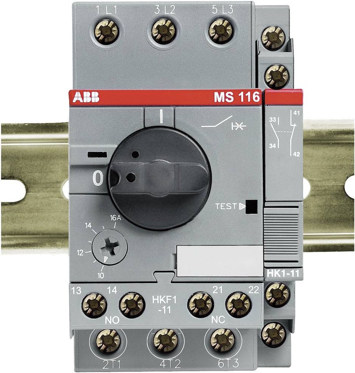 ABB 1SAM 201 902 R 1003 HK1-02 Auxiliary Switch For Motor Circuit Breaker MS 116 Side-fitted (right).