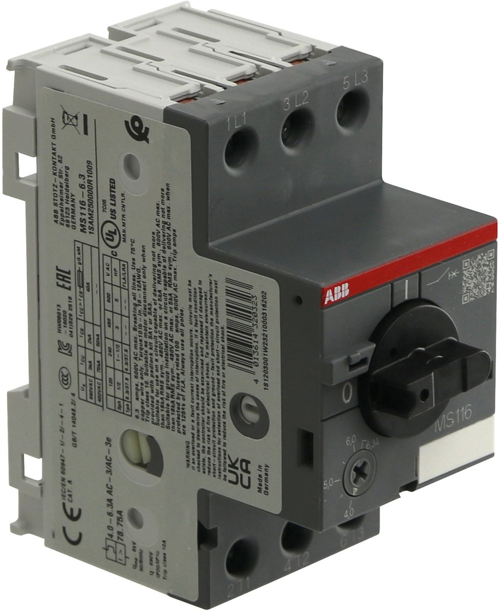 ABB 1SAM 250 000 R1009 MS 116-6,3 Motorværn indstillelig 690 V/AC 6.3 A 1 stk