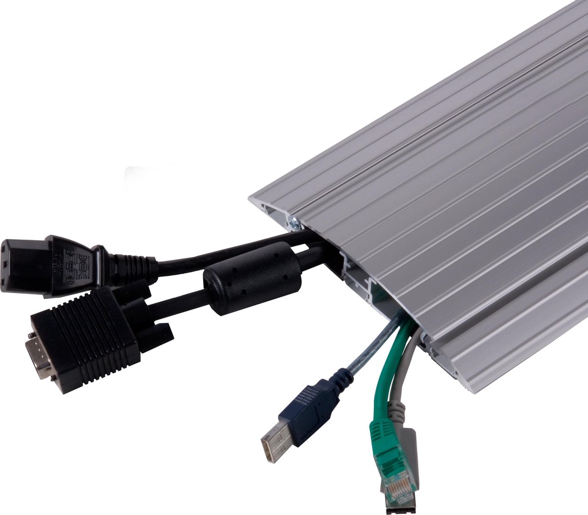 Dataflex Addid kabelbeskyttelse, lige 412, sølvfarvet, 90 cm