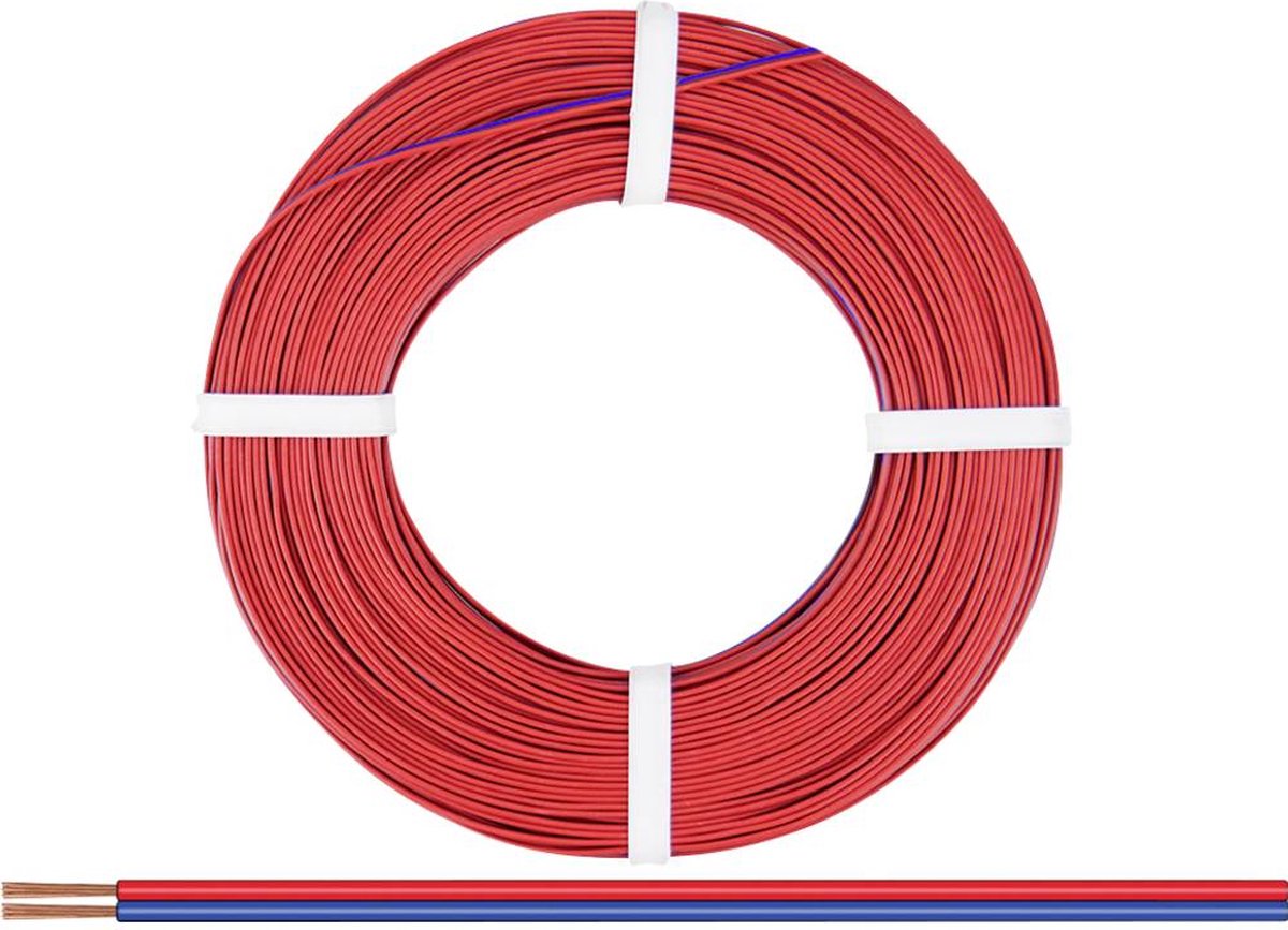 Donau Elektronik 218-02-25 Tråd 2 x 0.14 mm² Rød, Blå 25 m