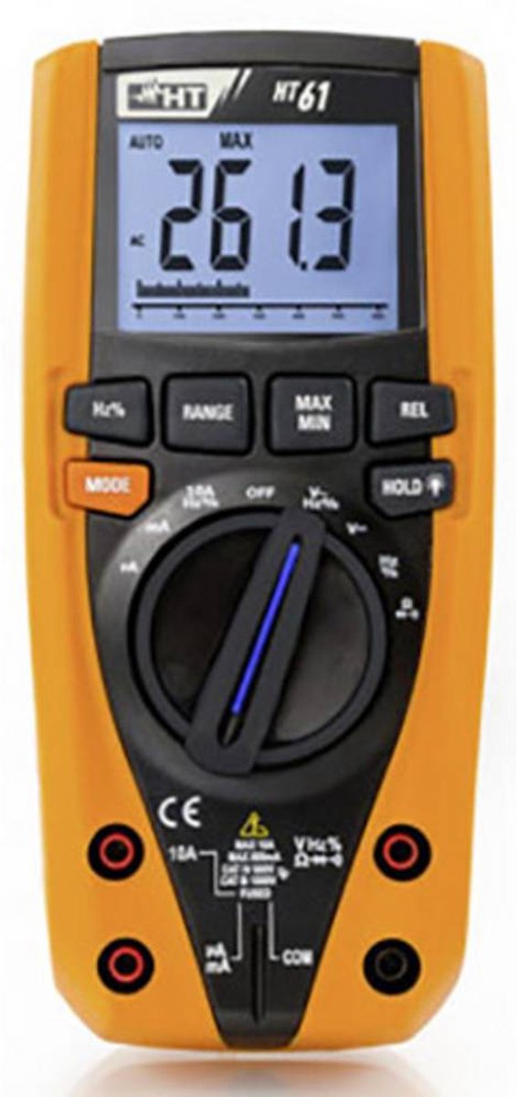 HT Instruments 1010310 Hånd-multimeter digital med skærmbaggrundsbelysning, gennemgangsprøvning CAT III 1000 V, CAT IV 600 V Visning (counts): 4000