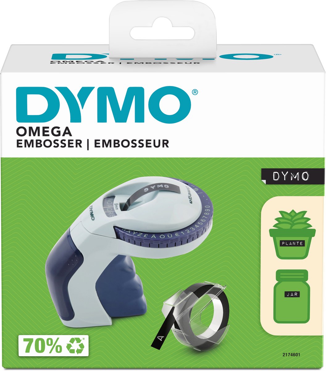 DYMO Omega Prægetiketter-printer Velegnet til skriftbånd: Prægetape 9 mm