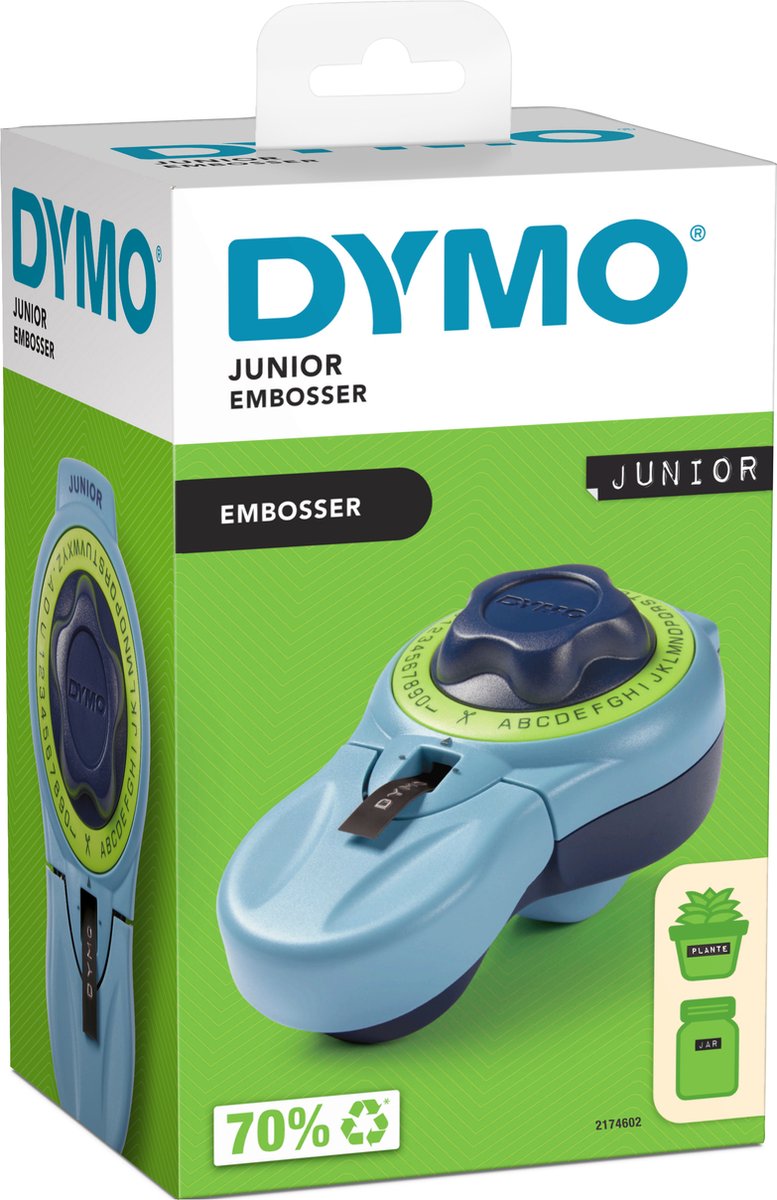 DYMO Junior Prægetiketter-printer Velegnet til skriftbånd: Prægetape 9 mm