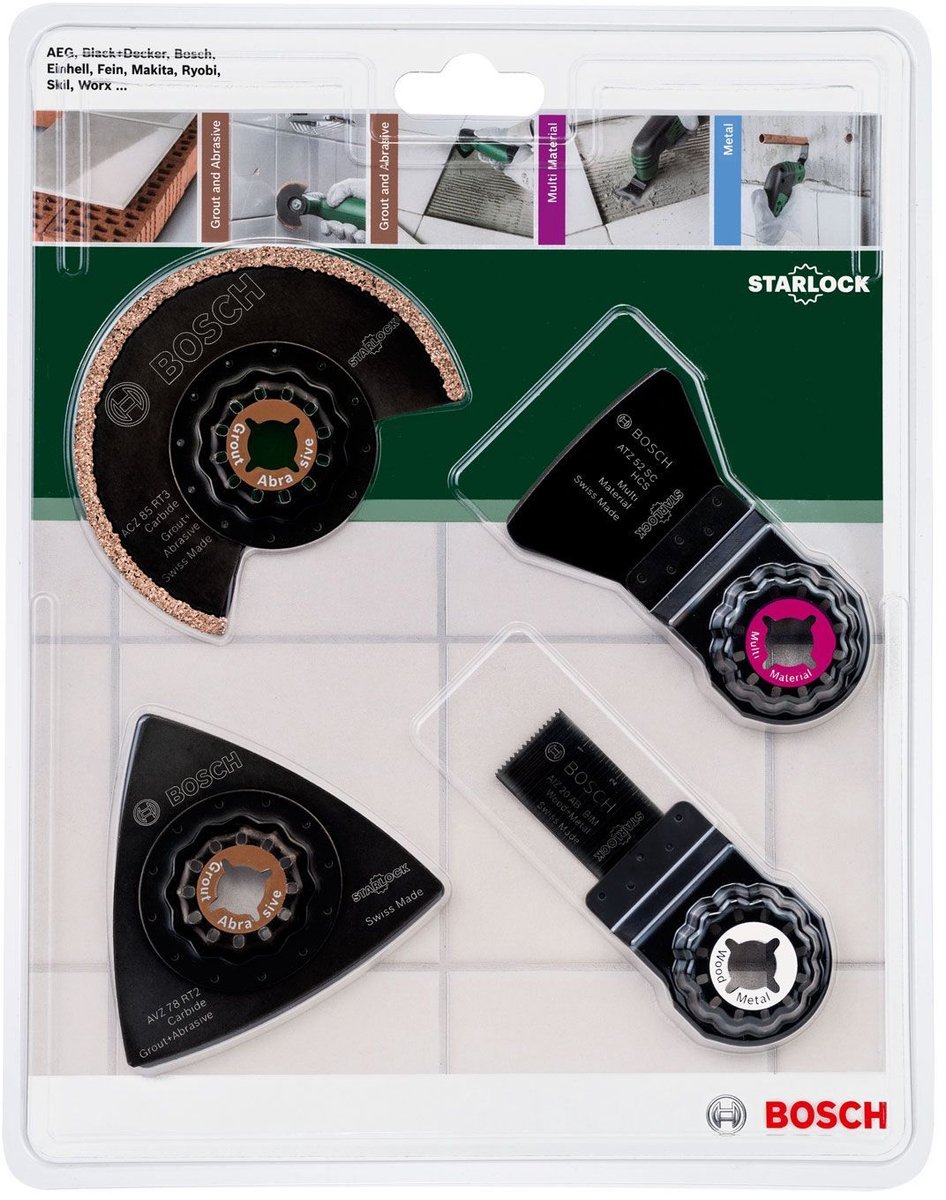 Bosch Accessories 2609256978 2609256978 Carbide-RIFF Tilbehørssæt, multifunktionsværktøj 4 dele 1 stk