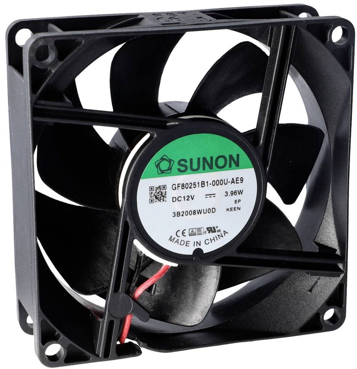 Sunon GE80252B3-000U-AE9 Aksial ventilator 24 V/DC 90.02 m³/h (L x B x H) 25 x 80 x 80 mm