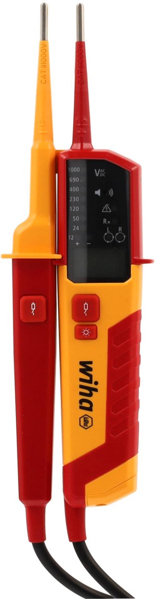 Wiha 45217 Spændings- og gennemgangstester CAT III 1000 V, CAT IV 600 V LED, Akustik