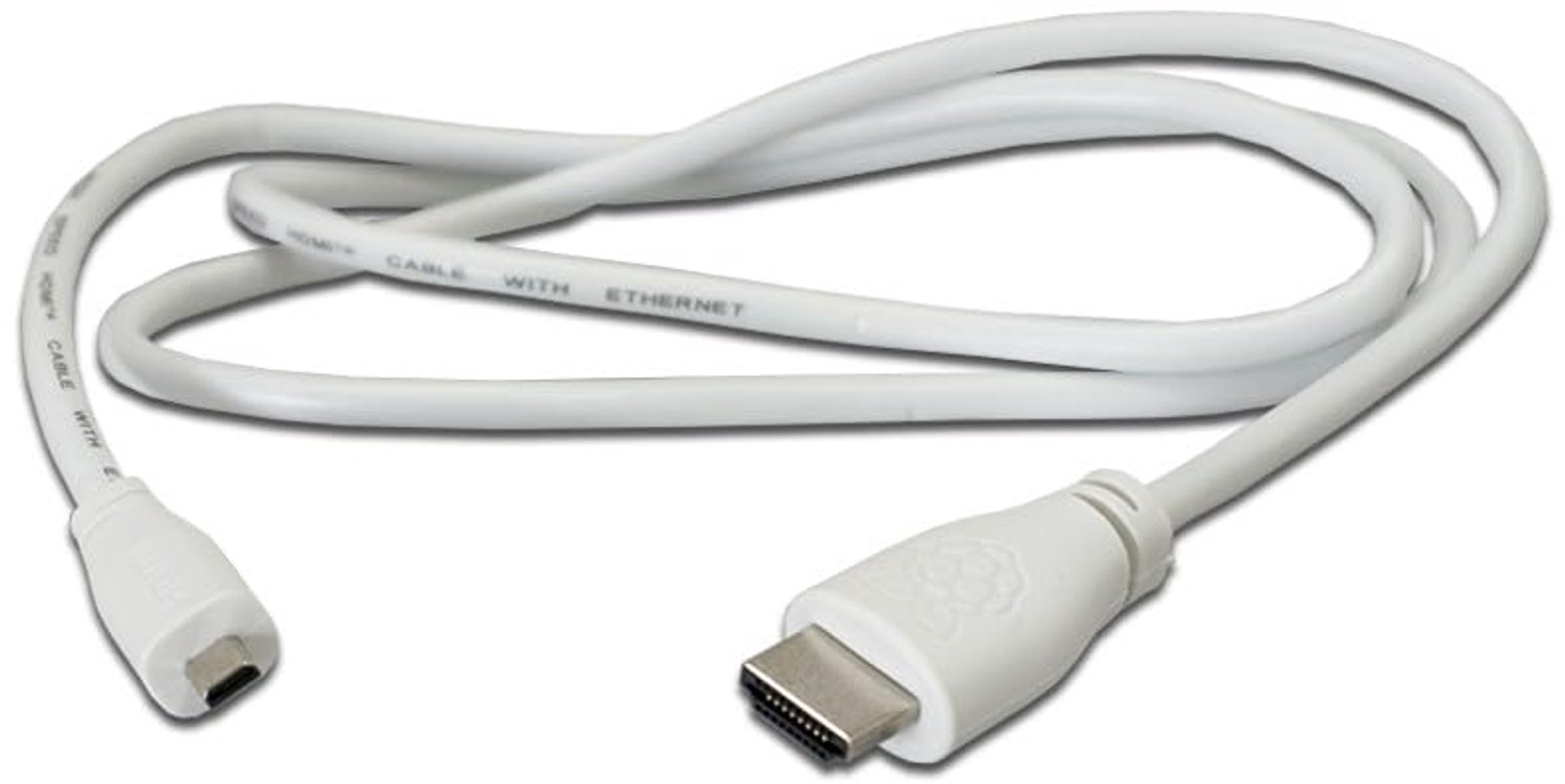 Raspberry Pi® T7689AX HDMI-kabel Raspberry Pi® [1x HDMI-stik - 1x HDMI-stik D Micro] 1.00 m Hvid