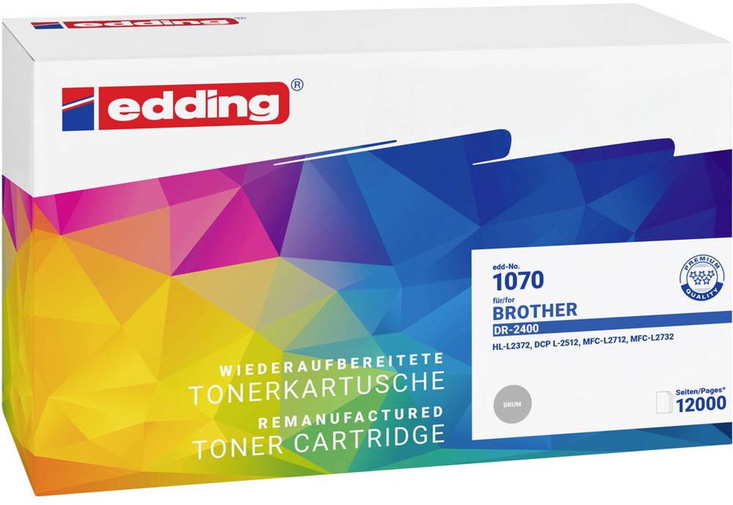 Edding Tromle erstatter Brother DR-2400 Kompatibel Farve 12000 Sider EDD-1070 18-1070