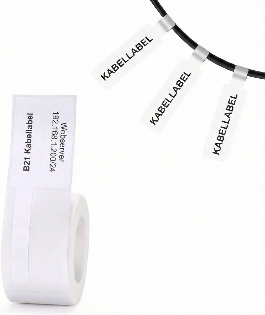 NIIMBOT Etiketter (rulle) 38 x 25 mm Hvid 100 stk A2K88388601 Kabel-etiketter