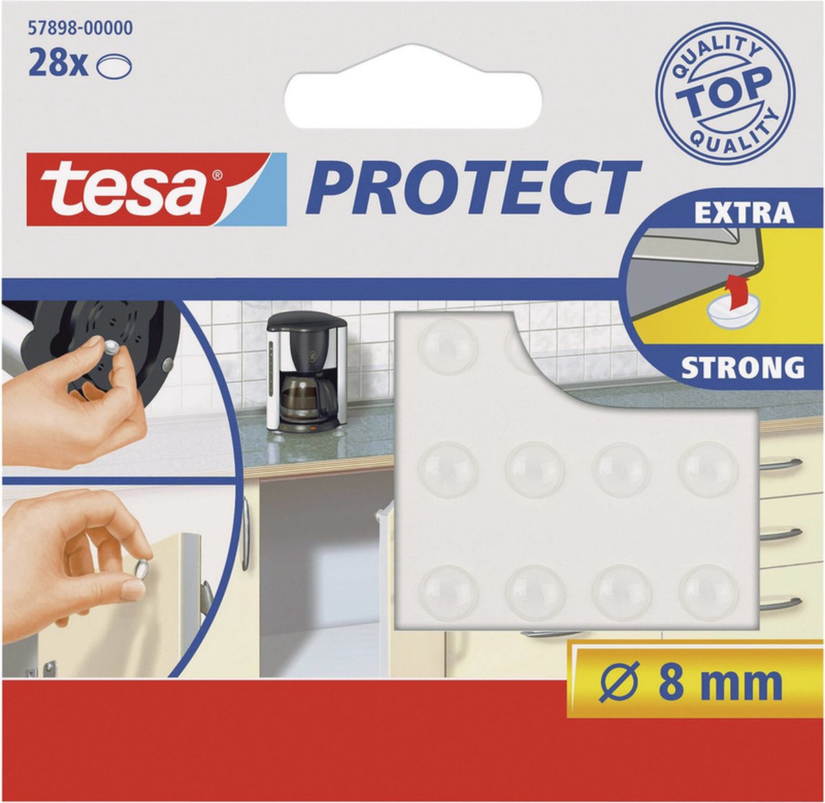 tesa 57898-00000-00 Chassisfod Selvklæbende, Rund Transparent (Ø) 8 mm 28 stk