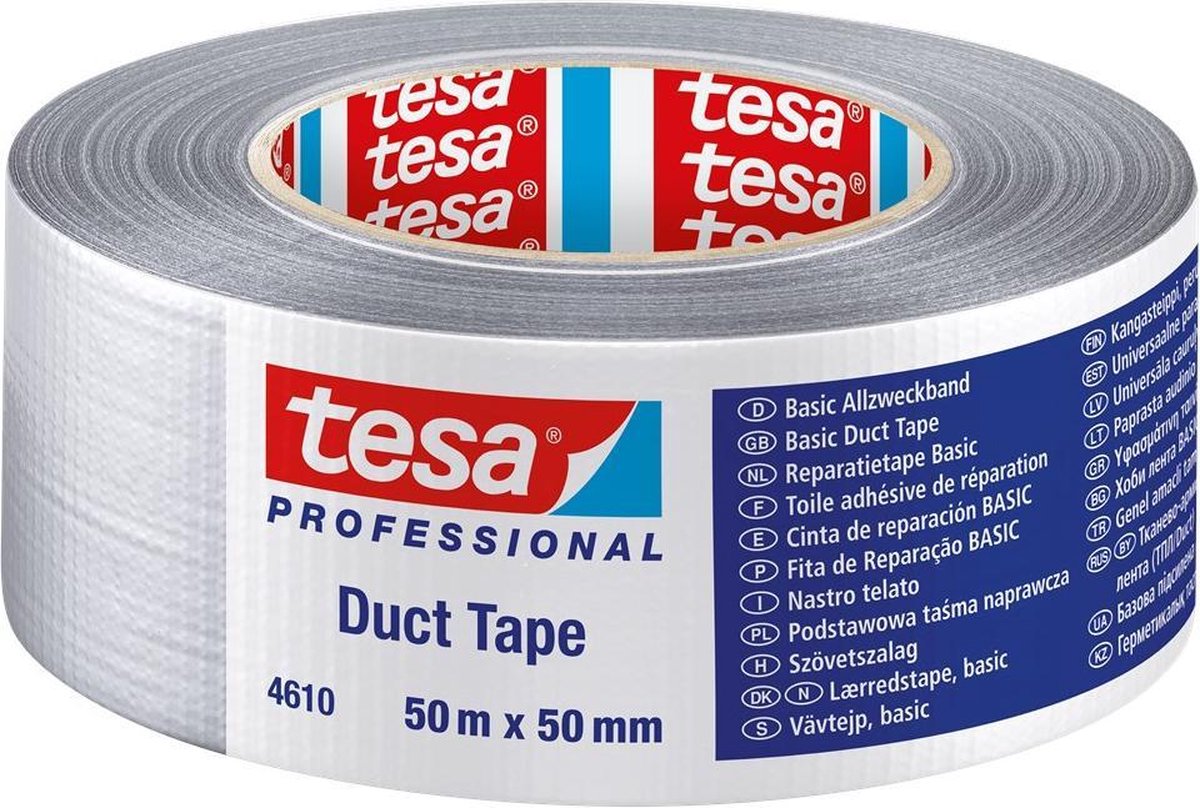tesa 04610-00000-00 Tekstiltape tesa® Professional Sølv (L x B) 50 m x 50 mm 1 stk