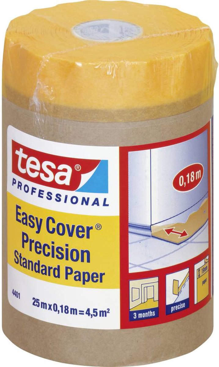 tesa 04401-00001-00 Afdækningspapir tesa Easy Cover® Orange (L x B) 25 m x 18 cm 1 stk