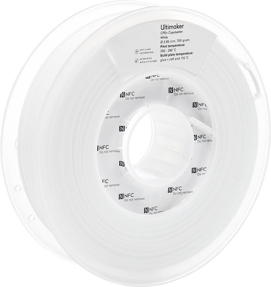 UltiMaker 1645 Filament CPE+ kemisk bestandig 2.85 mm 700 g Hvid 1 stk
