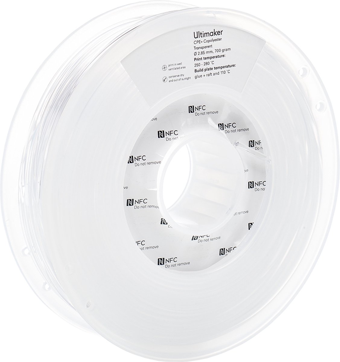 UltiMaker 1643 1643 Filament CPE+ kemisk bestandig 2.85 mm 700 g Transparent 1 stk