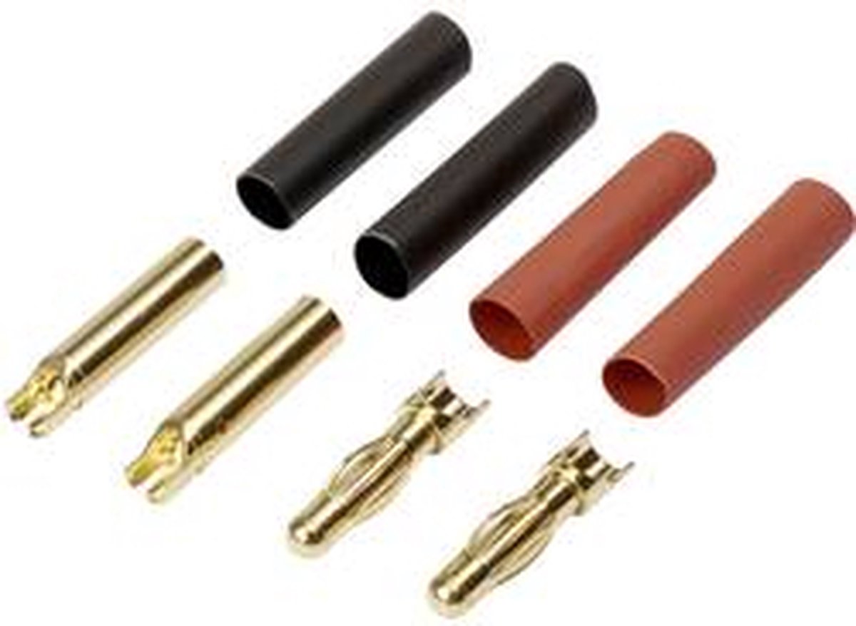 Reely RE-6534192 Batteristik, Batteribøsning 4 mm forgyldt 40 Paar