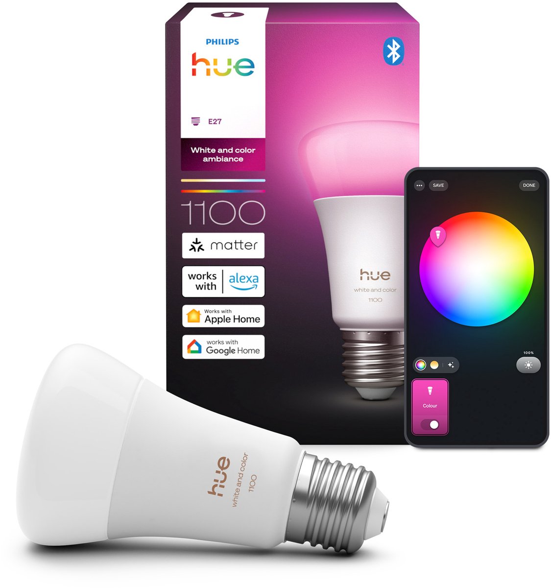 Philips Hue LED-pærer 929003853501 EEK: D (A - G) Hue White & Col. Amb. Flerfarvet