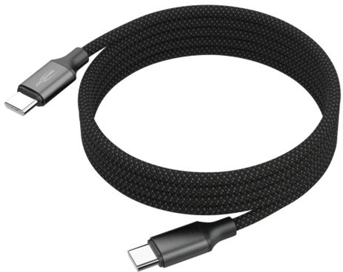 Ansmann USB-C kabel USB 2.0 USB-C® stik 1.2 m Sort Tekstilkappe 1700-0186