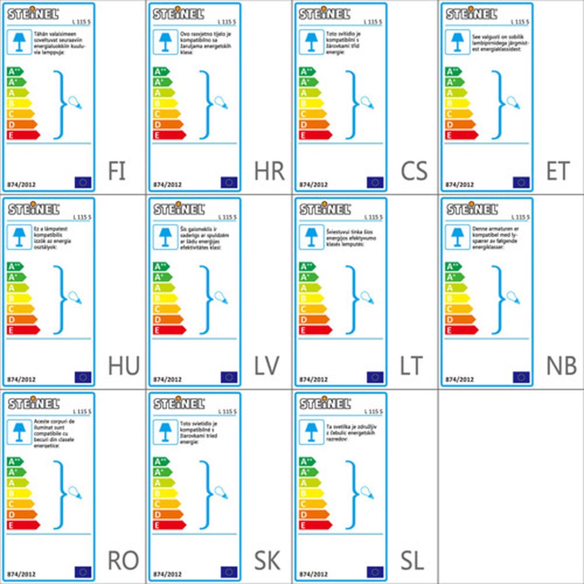 Steinel L 115 S 657413 Udendørs vægbelysning med bevægelsessensor Energisparepære, LED (RGB) E27 60 W Hvid