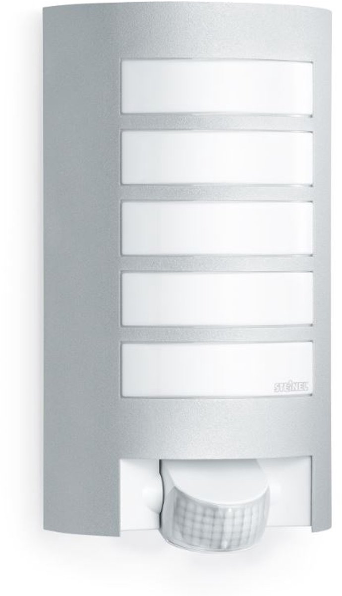 Steinel L 12 S 657918 Udendørs vægbelysning med bevægelsessensor Energisparepære, LED (RGB) E27 60 W Sølv