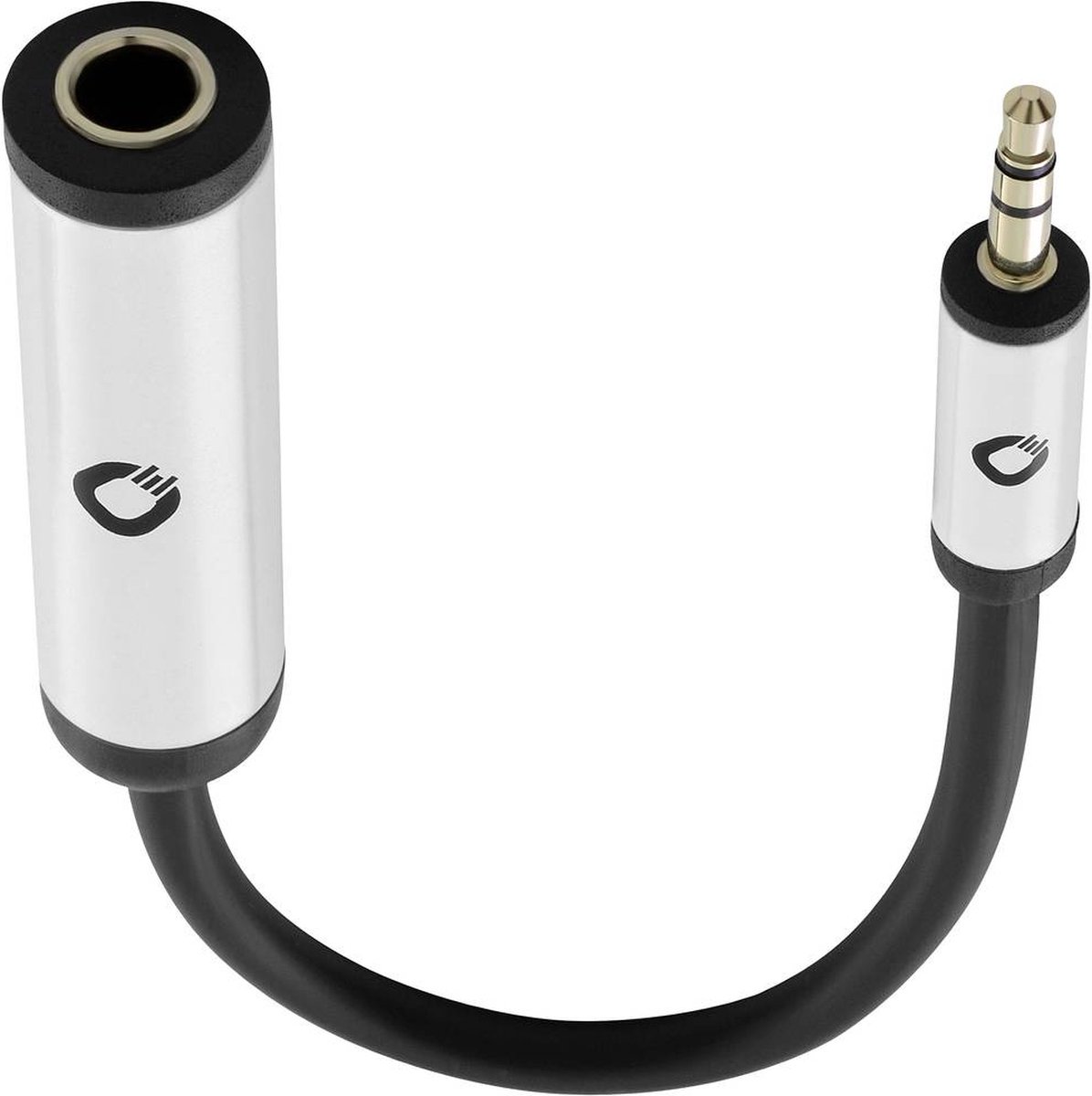 Oehlbach Jack Audio Adapterkabel [1x Jacktilslutning 6,3 mm - 1x Jackstik 3,5 mm] 15 cm Sort