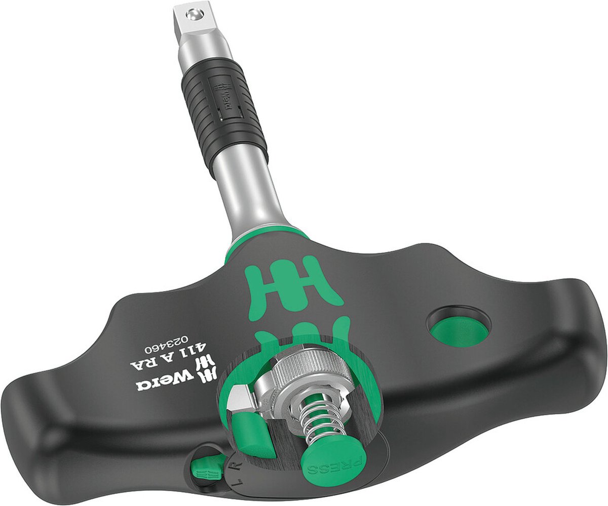Wera 411 A RA Quergriff Skralde-skruetrækker Universel Nøglevidde (tommer): 1/4 tommer Klinge-længde: 45 mm