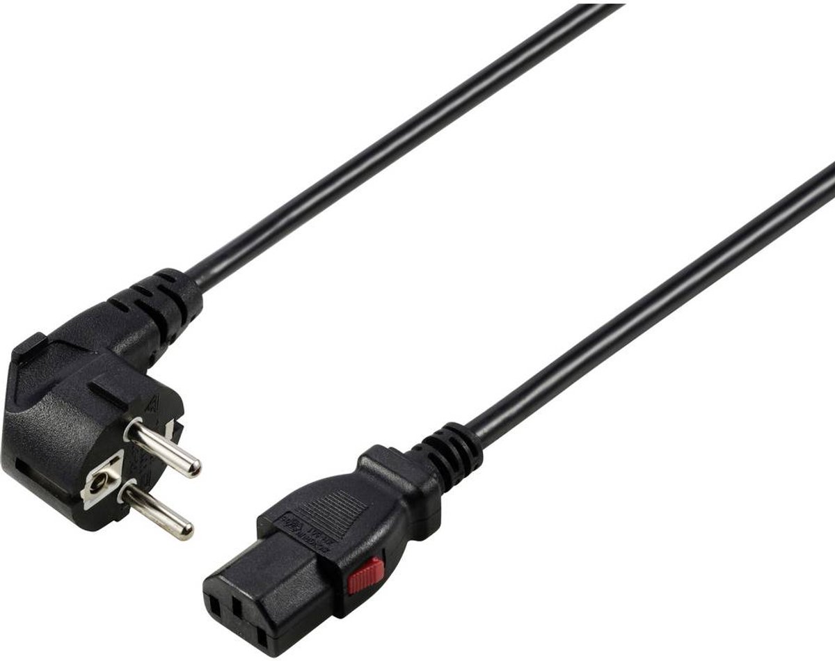 Sygonix SY-6733072 Koldapparater Tilslutningskabel Sort 2 m Kan låses