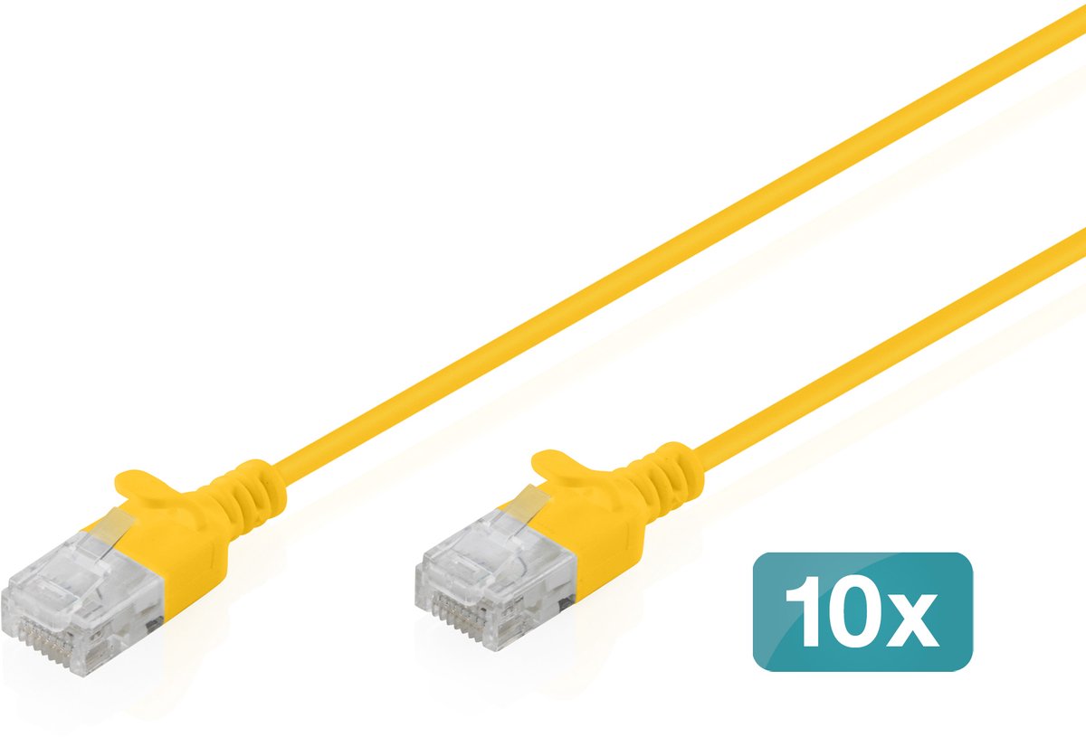 Digitus DK-1618-030S-Y-10 RJ45 Netværkskabel, patchkabel CAT 6 U/UTP 3 m Gul  10 stk