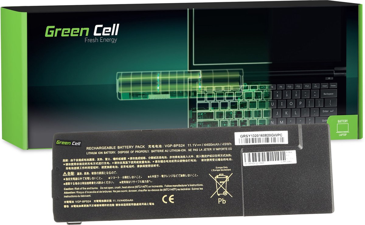 Green Cell Bærbar computer-batteri VGP-BPL24 11.1 V 4200 mAh Sony