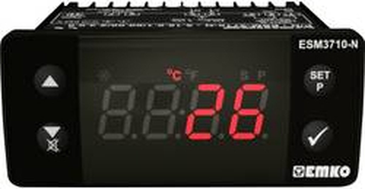 Emko ESM-3710-N 2-punkts-regulering Temperaturregulator J 0 til 800 °C Relæ 16 A (L x B x H) 65 x 76 x 35 mm