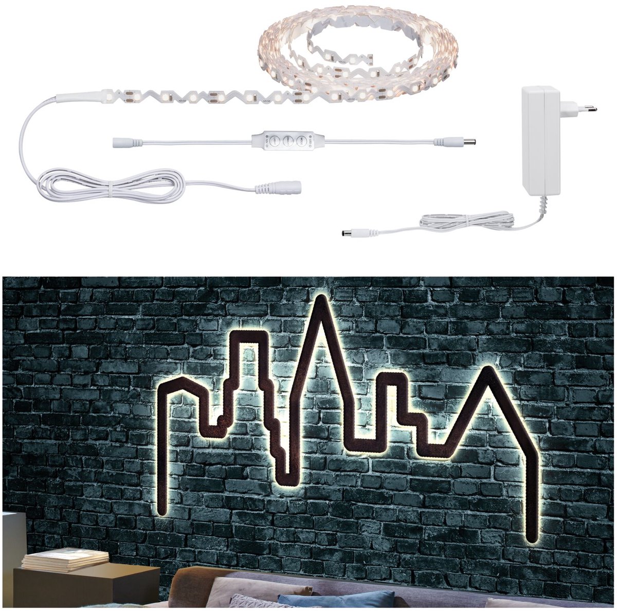 Paulmann FlexLED 3D 78963 LED-båndbasissæt med stik 12 V 5 m Varmhvid 1 stk