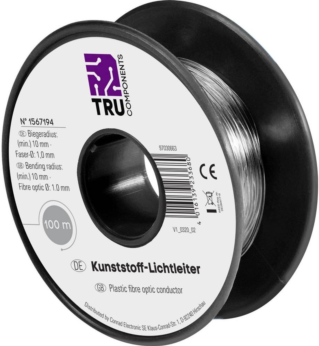 TRU COMPONENTS TC-9560356 POF-kabel Polymer Simplex 50 m