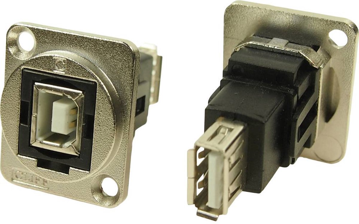 XLR Adapter USB B-stik 2,0 til USB 2.0 A Female Adapter, indbygning CP30207NM CP30207NM Cliff Indhold: 1 stk