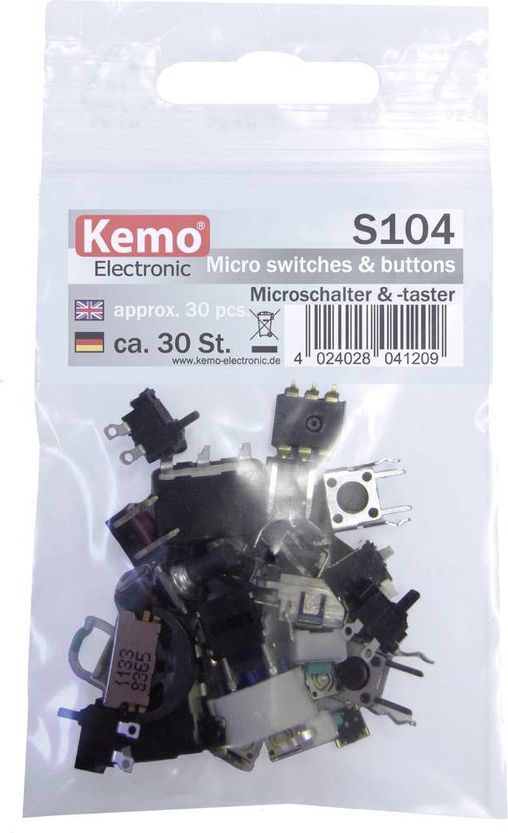 Kemo S104 Mikrokontakt-sortiment S104 Tastende 30 Teile