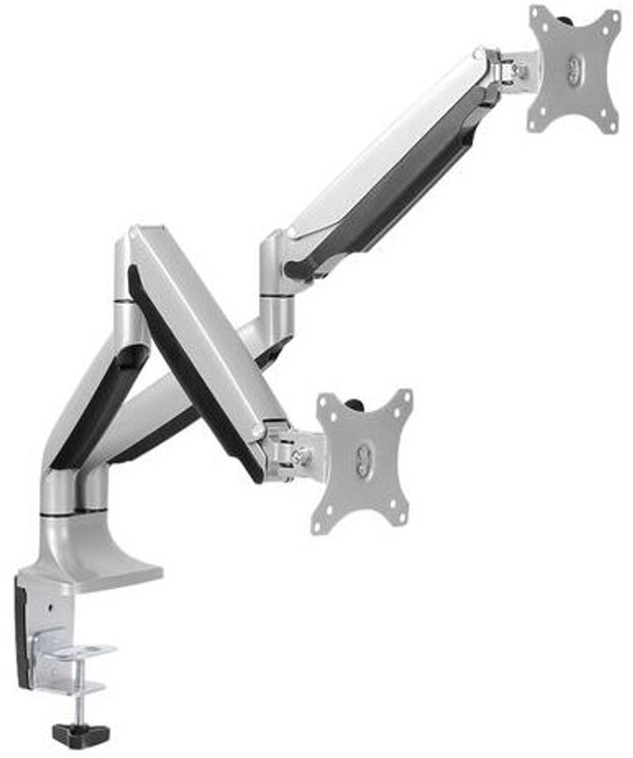 LogiLink BP0043 Skærm-bordslag 2 Display 33,0 cm (13) - 81,3 cm (32) Sølv Højdeindstilling, Vippebar, Bevægelig, Drejbar