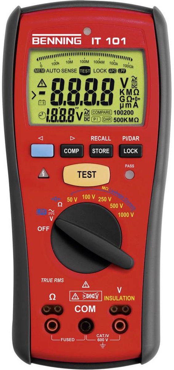 Benning BENNING IT 101 Insulation measuring device, 50/ 100/ 250/ 500 mm V CAT IV 600 V