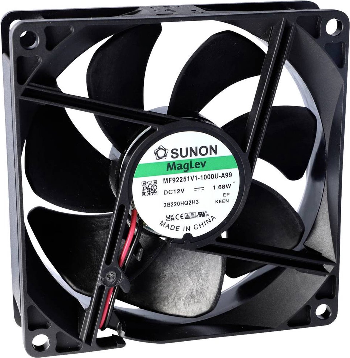 Sunon MF92251V2-1000U-A99 Aksial ventilator 12 V/DC 76.43 m³/h (L x B x H) 25 x 92 x 92 mm