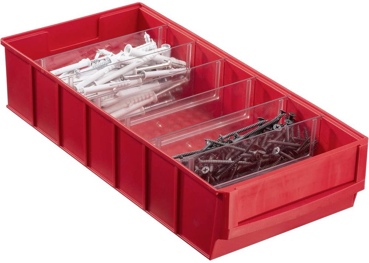 Allit 456551 Opbevaringskasser Kan stables (L x B x H) 400 x 185 x 81 mm Rød 1 stk