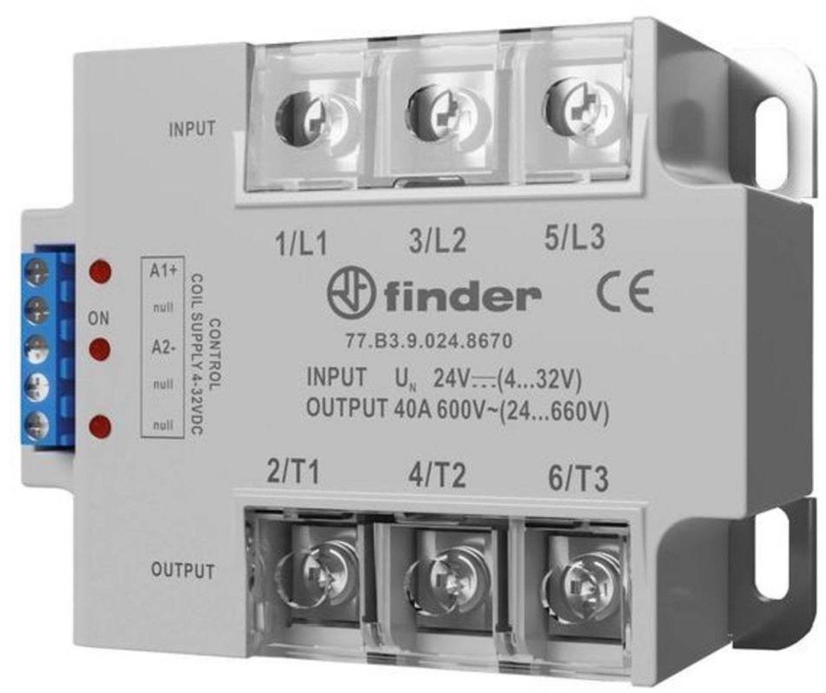 Finder Halvlederrelæ 77B190248250 40 A Koblingsspænding (max.): 280 V/AC Vekslende ved nulspænding 1 stk