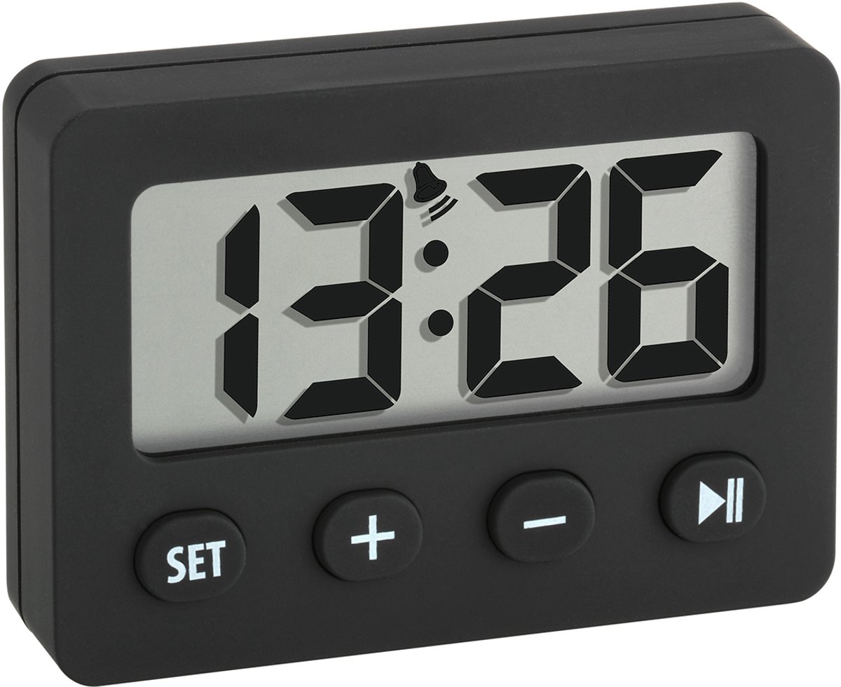 TFA Dostmann 60-2014-01 Quarz Vækkeur Sort Alarmtider 1