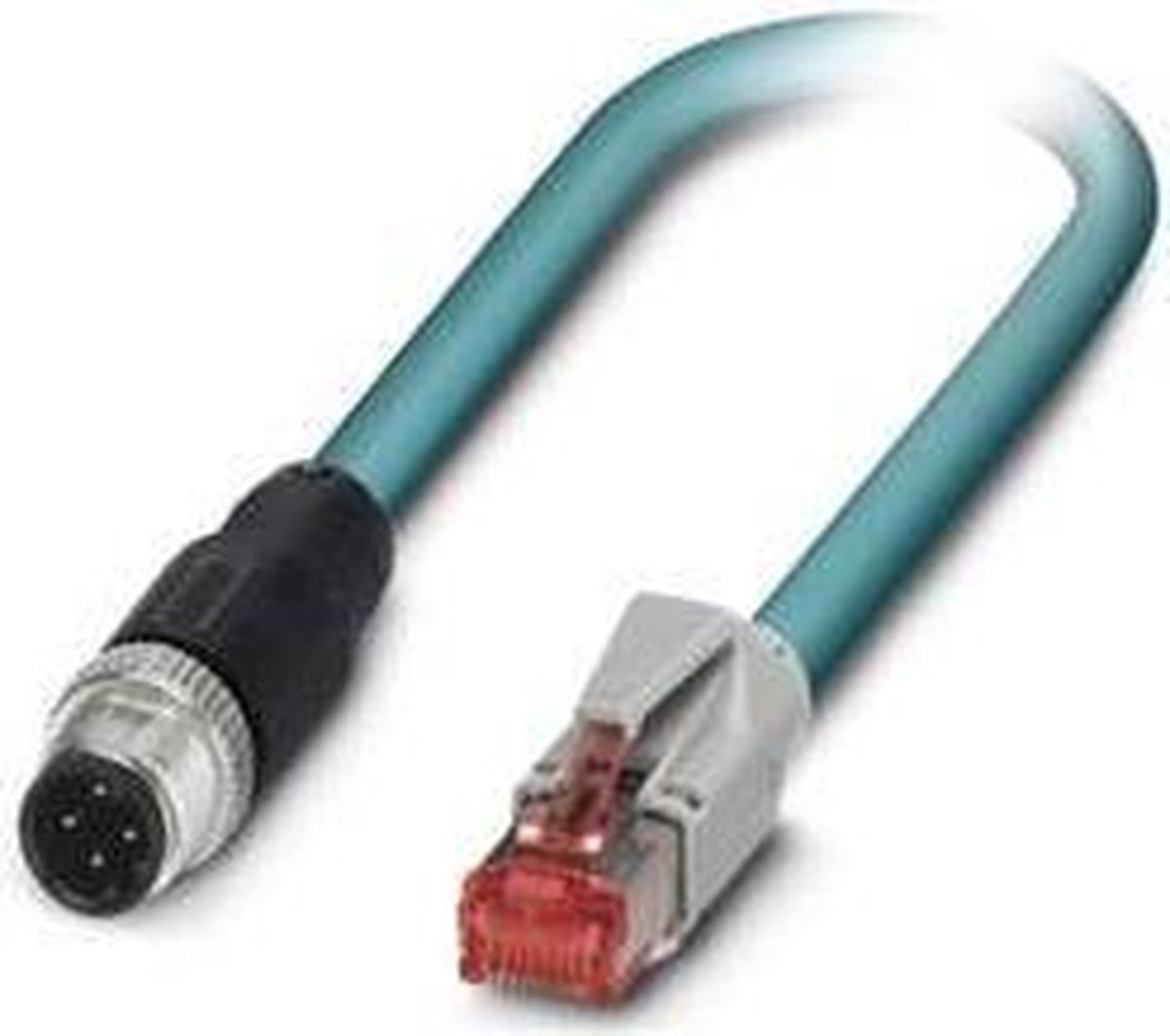 Phoenix Contact 1403497 M12 / RJ45 Netværkskabel, patchkabel CAT 5e SF/UTP 0.50 m Blå med låsebeskyttelse 1 stk