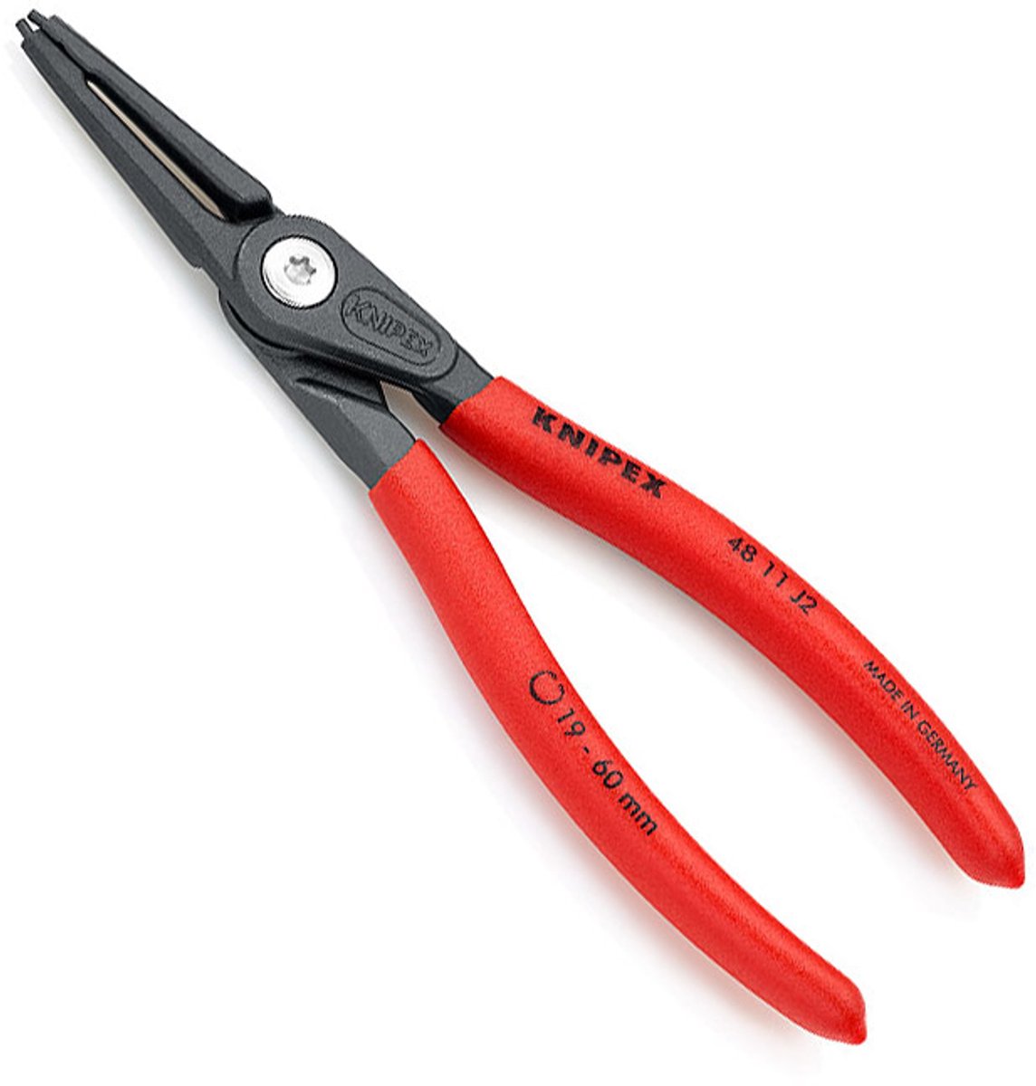 Knipex 48 11 J2 Seegeringtang Passer til Indvendige ringe 19-60 mm Spids form lige