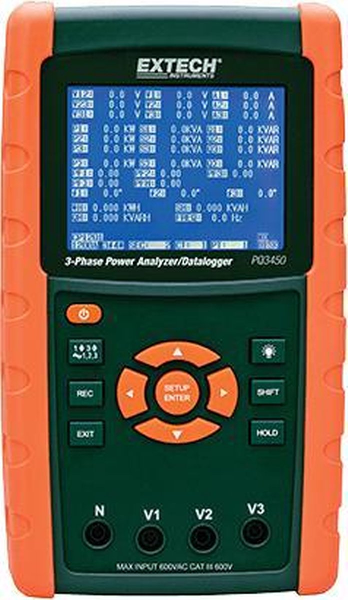 Extech PQ3450 Net-analyseapparat 3-faset , 1-faset Med loggerfunktion