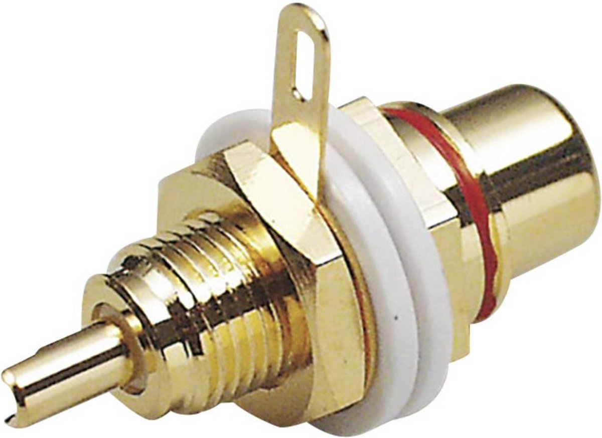 BKL Electronic 0101142 Cinch-stik Tilslutning, indbygning Poltal: 2 Rød 1 stk