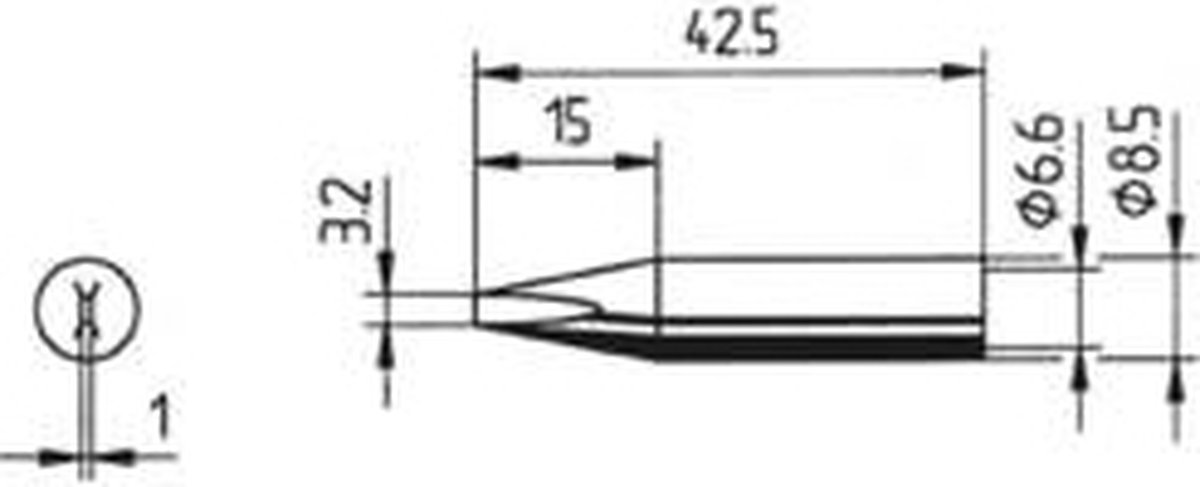 Ersa 842 ED Loddespids Mejselform Spidsstørrelse 3.2 mm Spids-længde 42.5 mm Indhold 1 stk