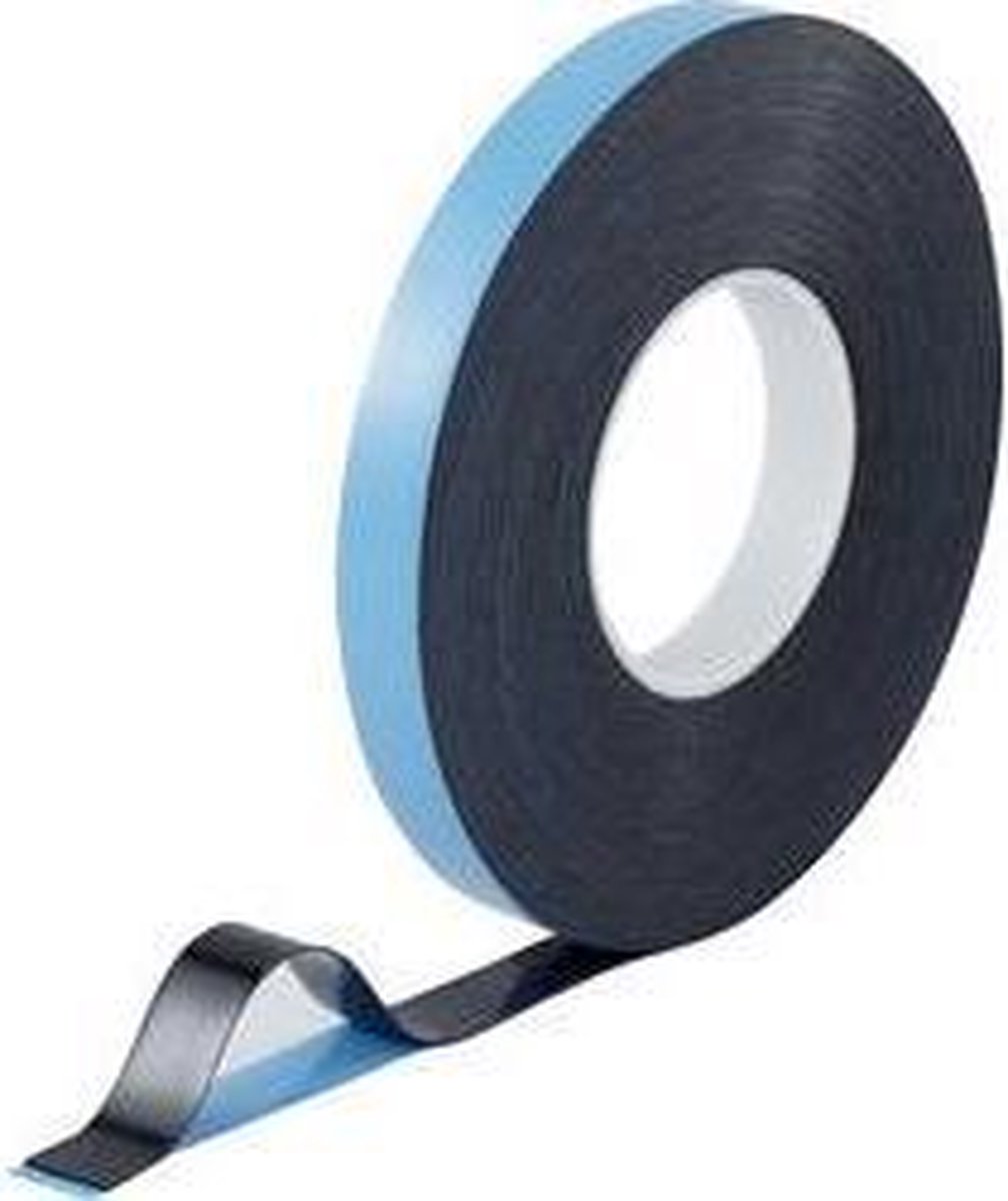 TOOLCRAFT 93038c186 93038c186 Dobbeltsidet tape Blå , Sort (L x B) 30 m x 20 mm 1 stk
