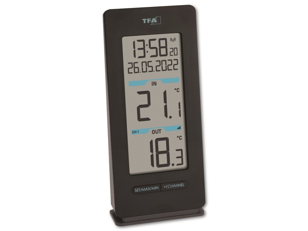 TFA Dostmann Buddy Trådløst digitalt termometer Sort 30.3072.01