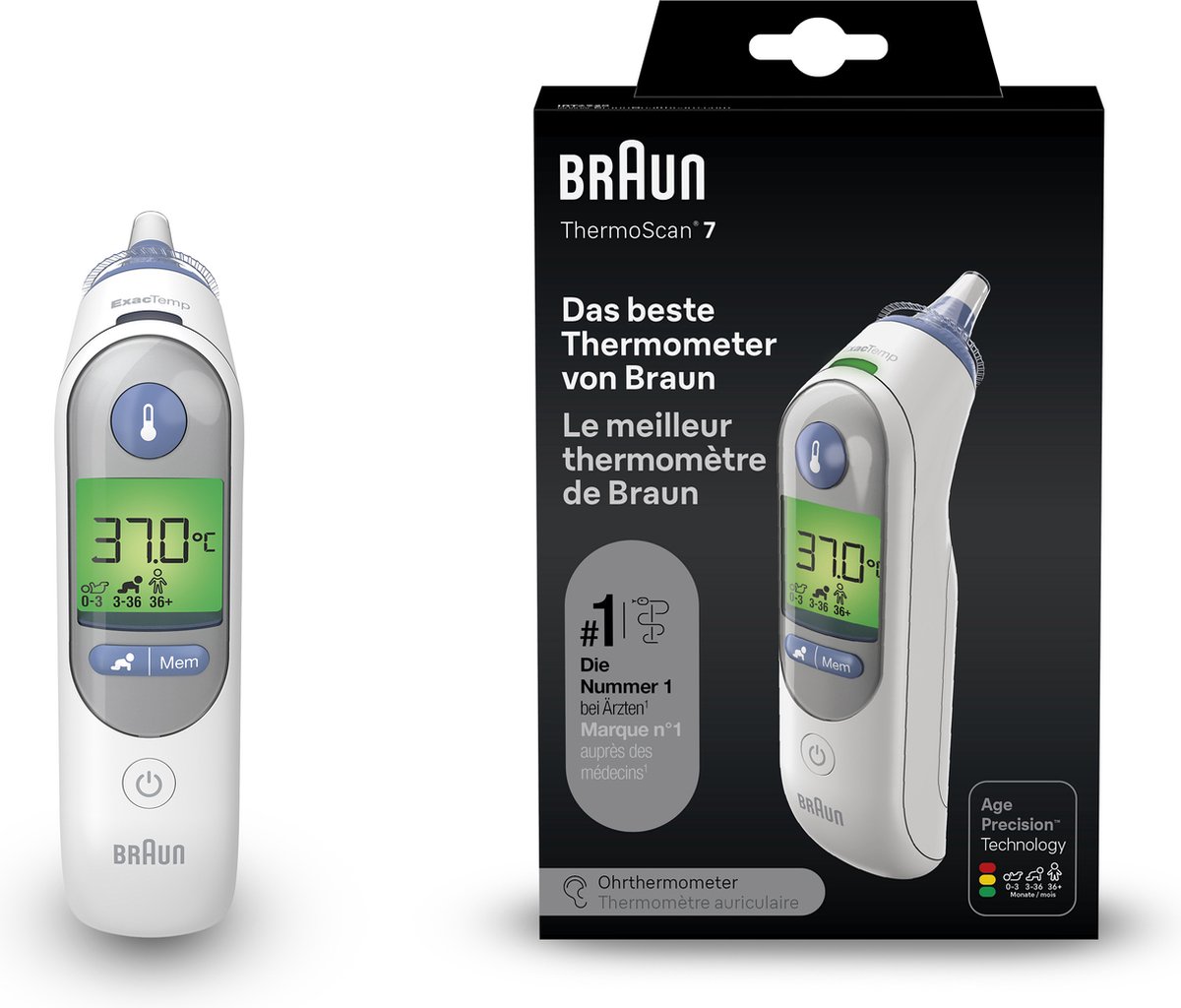 Braun IRT 6520 Thermoscan 7 Infrarød febertermometer Forvarmet målespids