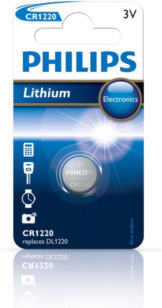 Philips Knapcellebatteri CR 1220 3 V 1 stk Lithium Minicells